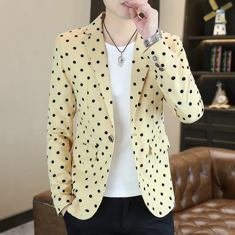 

New autumn men's stylish, cool and versatile casual small suit, slimming and trendy hairstylist young man's small coat