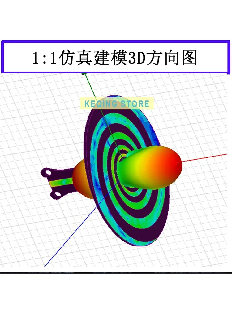 Ultra-wideband 1GHz-10GHz equiangular helical antenna, left-handed circular polarization