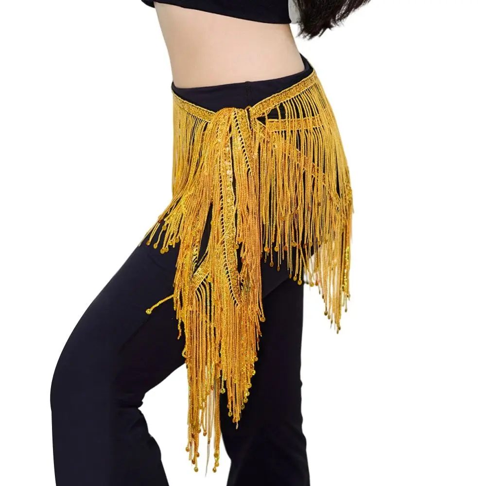 Mode gland danse du ventre hanche écharpe paillettes Crochet femmes ceinture jupe bohème taille chaîne spectacle Costumes
