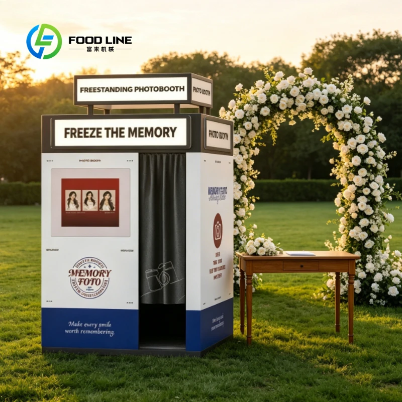 Customized All-in-one Self Service Arcade Photo Booth Vending Kiosk, Integrated Camera & Instant Printer Freestanding Machine