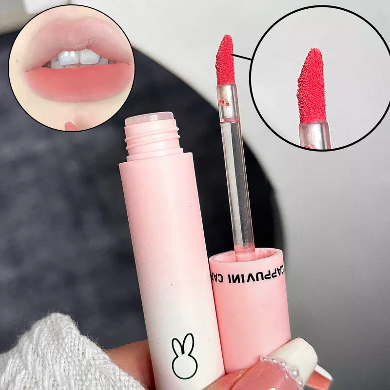 Cappuvini Velvet Matte Lip Mud Lipstick Mousse Chestnut Waterproof Long Lasting Smooth Lip Gloss Women Lip Makeup Cosmetics