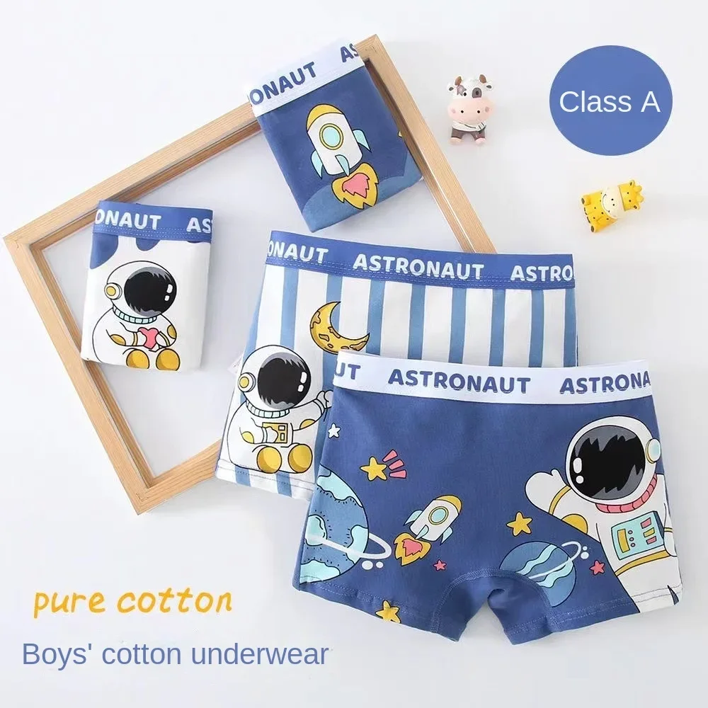 4Pcs/Lot Boy Cotton Underwear Boxer Kids Children  Panties 2-10years