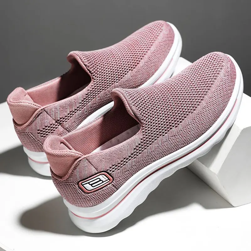 Tênis Flying Weave para mulheres, super leves, confortáveis sapatos vulcanizados, tênis respiráveis de malha feminina, verão