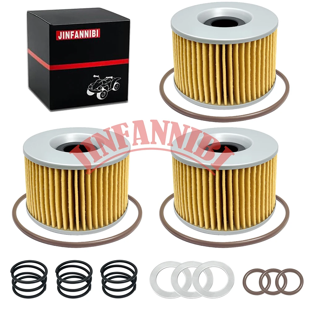 3 Packs Oil Filters Kit & O-Rings Springs Set fit for Kawasaki Zephyr 750 ZR750C