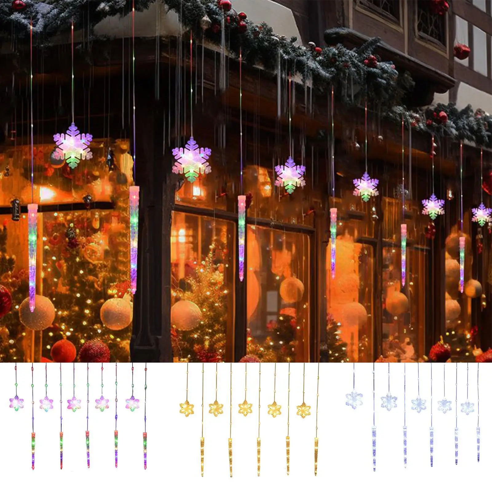 

Гирлянда в виде снежинки с дистанционным управлением, мигающий лед, рождественские снежные огни для двора, балкона, крыльца, дома, в помещении и на улице