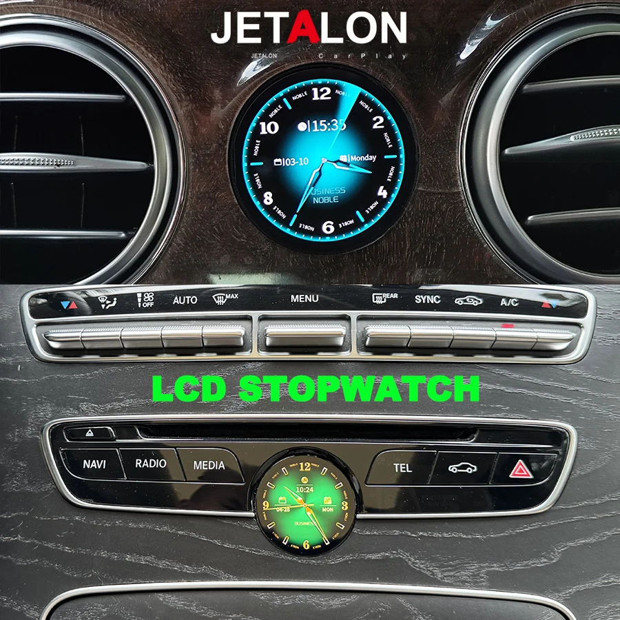 For Benz C/E/S/G/CLS/ W205 W463 W219 W222 W213 NTG 5.0/5.5 Car Stopwatch Smart Clock Interior Central Compass Time Electronic