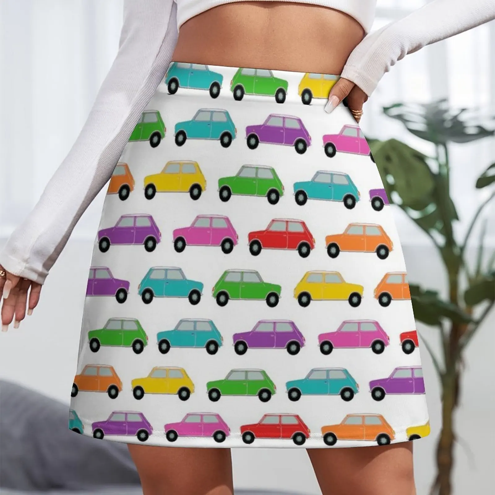 Classic Mini , Rainbow Mini Car , vintage UK car. Mini Skirt skirt sets skirt set