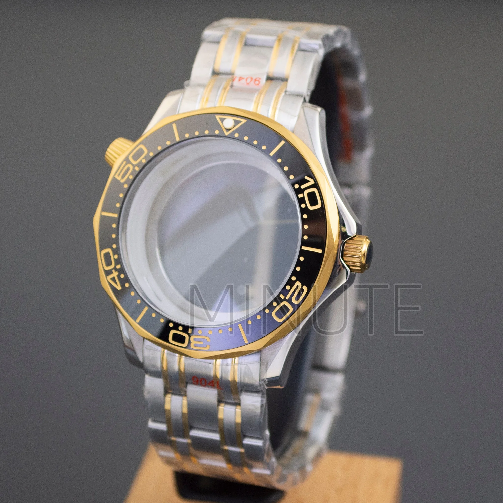 

41mm Silver Gold Men Watch Case Bracelet for Seamaster 300 Water Resistant Stainless Steel Watch Parts fit NH35/NH36 Movement