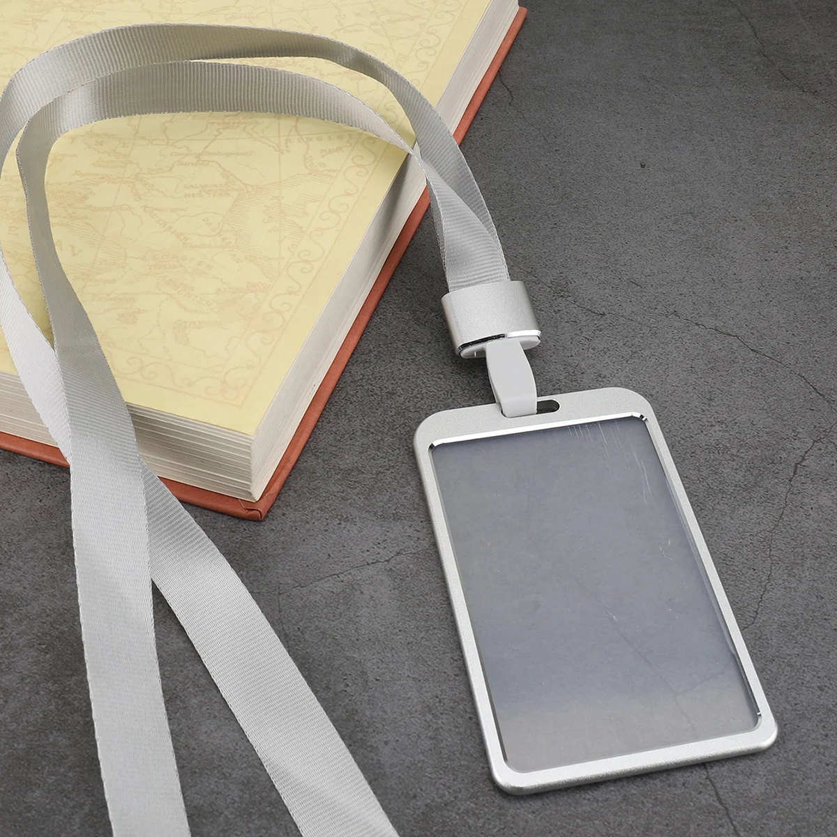 Stylish Aluminum Alloy ID Card Holder - With Lanyard Student Work Credential Clip Office Supplies Portable Card Storage image 5