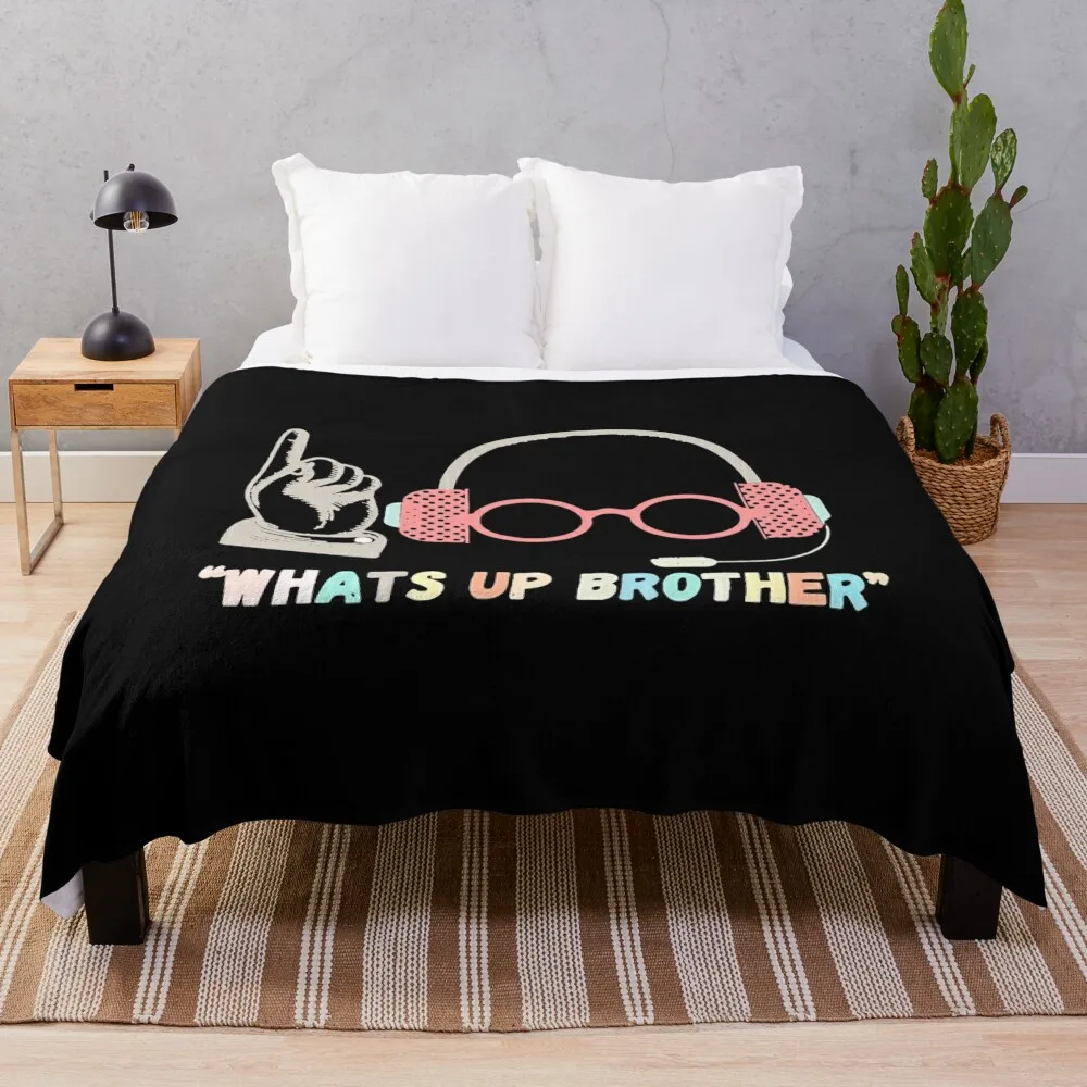 

Funny Sketch streamer whats up brother Throw Blanket Blankets Sofas Of Decoration manga Bed covers Plaid on the sofa Blankets