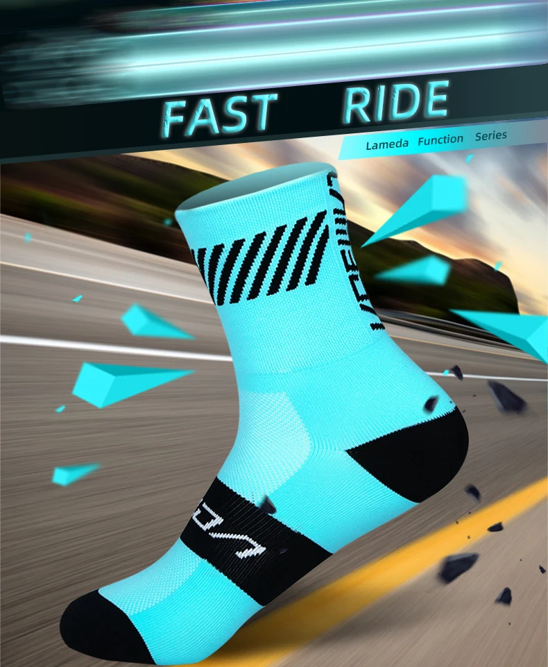 

LAMEDA велосипедные носки для спорта на открытом воздухе, дышащие носки, велосипедные носки, мужские и женские противоскользящие велосипедные экипировки, спортивные носки