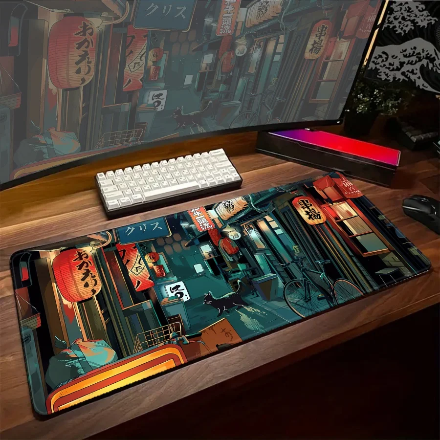 

Большой белый коврик для мыши с зеленым пейзажем, аниме Grande, настольные коврики, игровой коврик для клавиатуры, XXL, геймер, офисная настройка, милые коврики для мыши