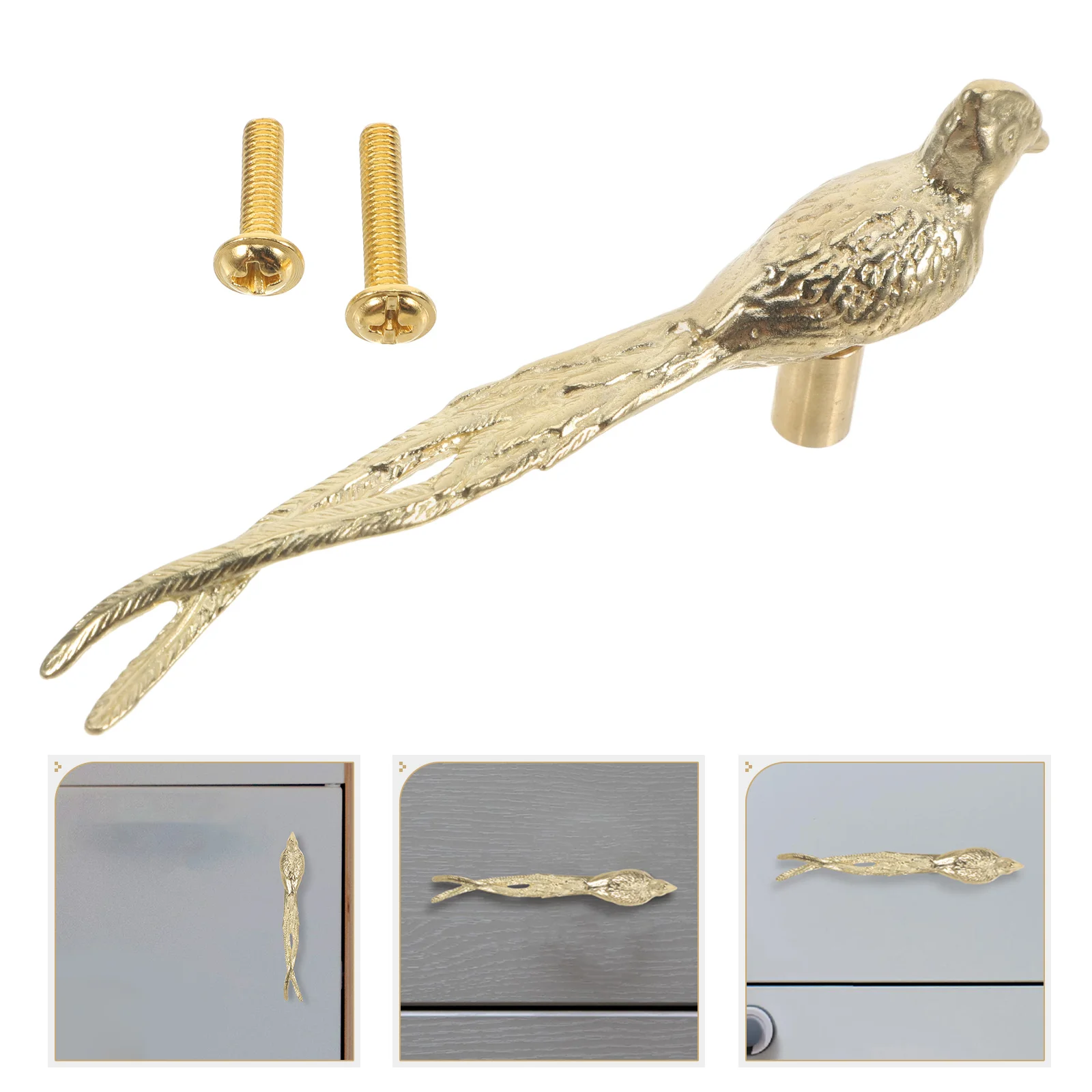 

Brass Door Handle Cabinet Knobs Pulls Decorative Bird Furniture Hardware Animal Design Drawer Wardrobe Handles