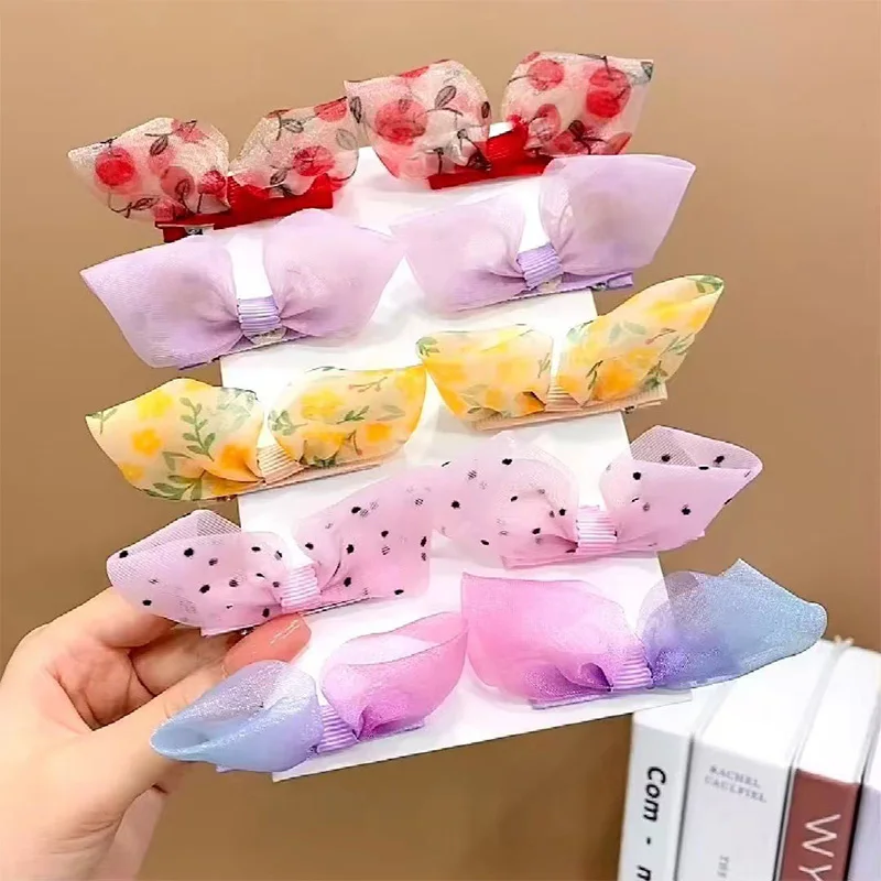 

Милые заколки для волос с сетчатым бантом и принтом, детские головные уборы, безопасные для малышей, аксессуары для девочек-принцесс, детские заколки-зажимы, реквизит для фотосессий