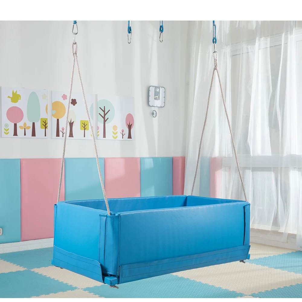 Indoor Sensory Training Swing Gym for Autistic Kids, Soft Padded, Wood/Cotton Material, Adjustable Size