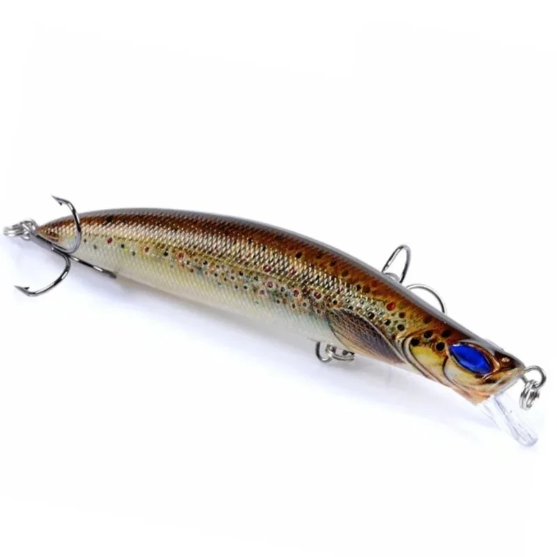 

1pcs Floating Minnow Artificial Hand Painted Road Lure 12.3cm/15g Bionic Fish Fake Lure Lifelike Eyes Fishing for Warbler Bass