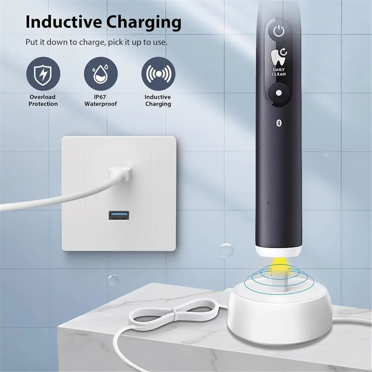 Y65A Electric Toothbrush Charger Adapter USB for Pro 3 3500, 3000,Pro 2 2500,Pro 1 650, IO3-6,Type 3757 Chargers