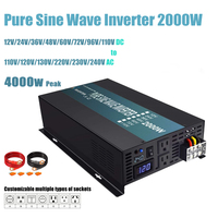 Pure Sine Wave Solar Inverter Power 1000W/1500W/2000W/2500/3000W/5000W/8000W, 12V/24V/48V DC to 110V/120V/220V/230V AC Converter