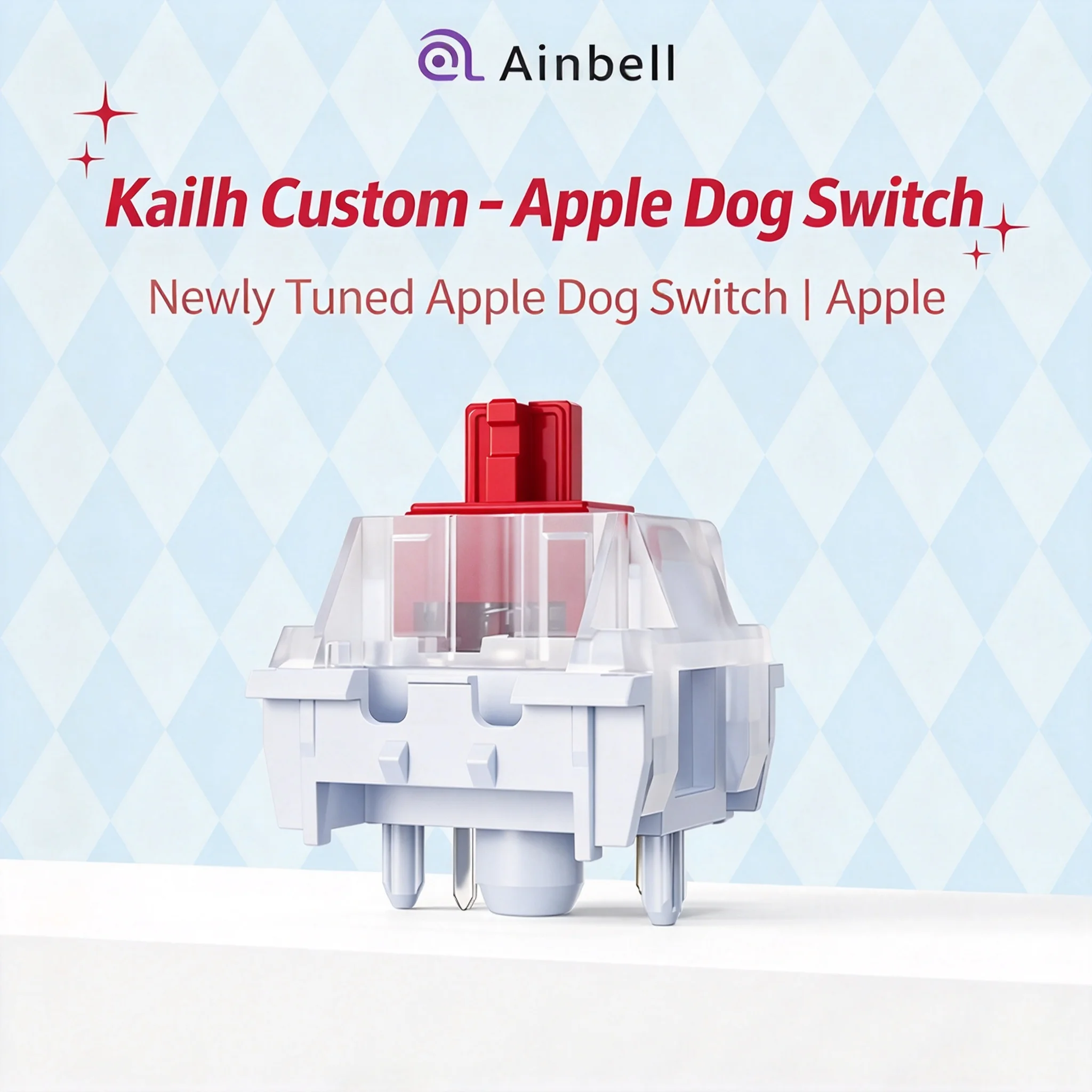 Ainbell Kailh Apple Dog Custom Mechanical Keyboard Switch HiFi Mahjong Creamy Sound Hot Swap Switches for Office Typing