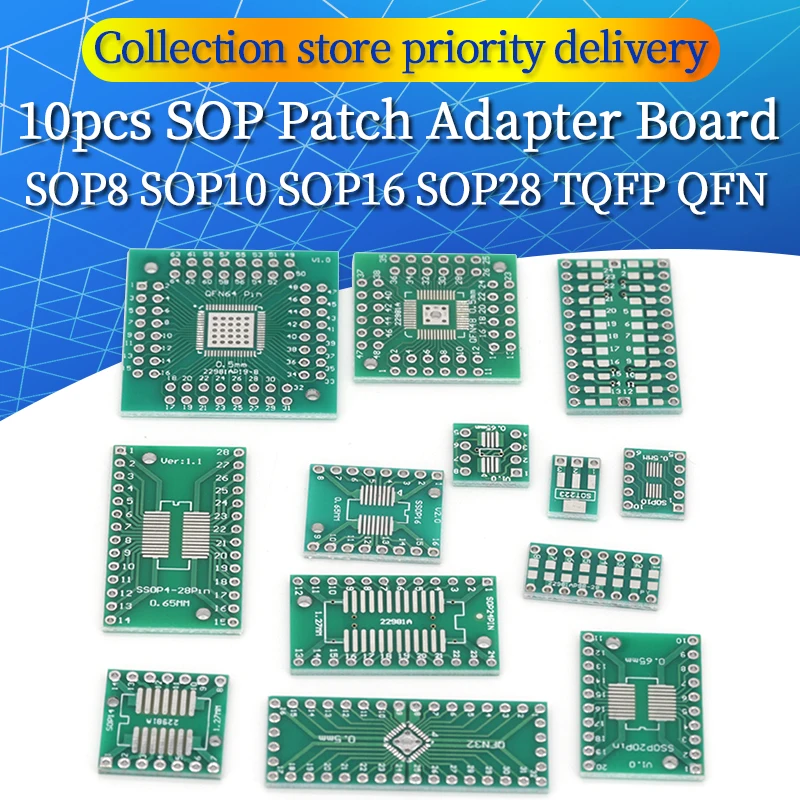 10/50/100 قطعة SOP التصحيح لوح مهايئ SOP8 SOP10 SOP16 SOP28 TQFP QFN IC اختبار مجلس لوحة دارات مطبوعة #1