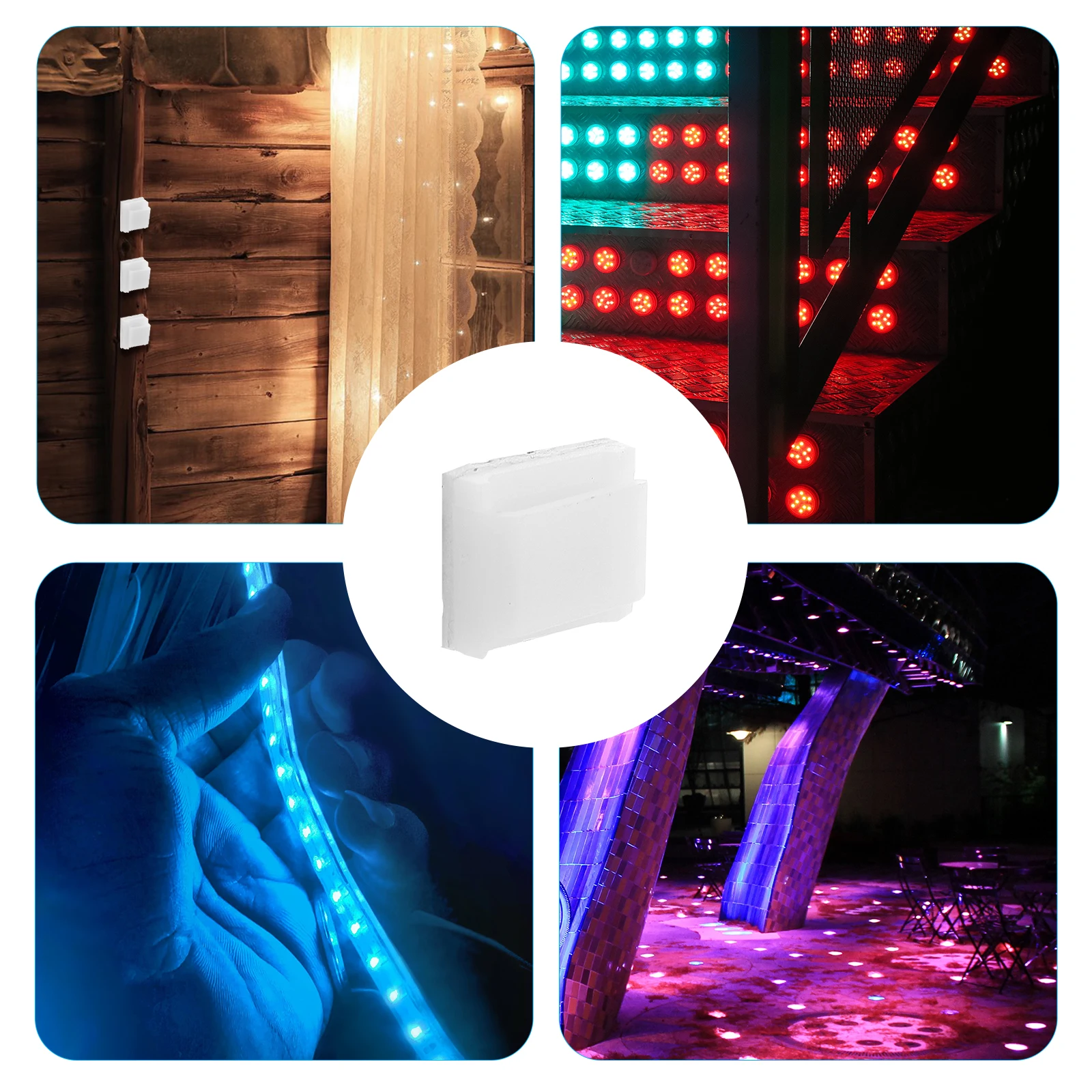 

100 Pcs Adhesive Light Bar Mount Led Light Bar Buckles Clips Durable Fixing Buckles for LED Lights Outdoor Use Gifts