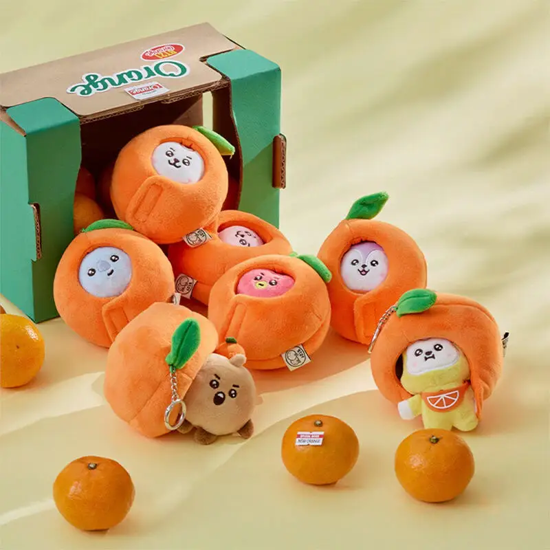 

Новый 10-сантиметровый плюшевый брелок Bt21 Kawaii Anime Orange Series Shooky Koya, милый мультяшный кулон Rj Cooky для сумки, украшение, подарок для девочки