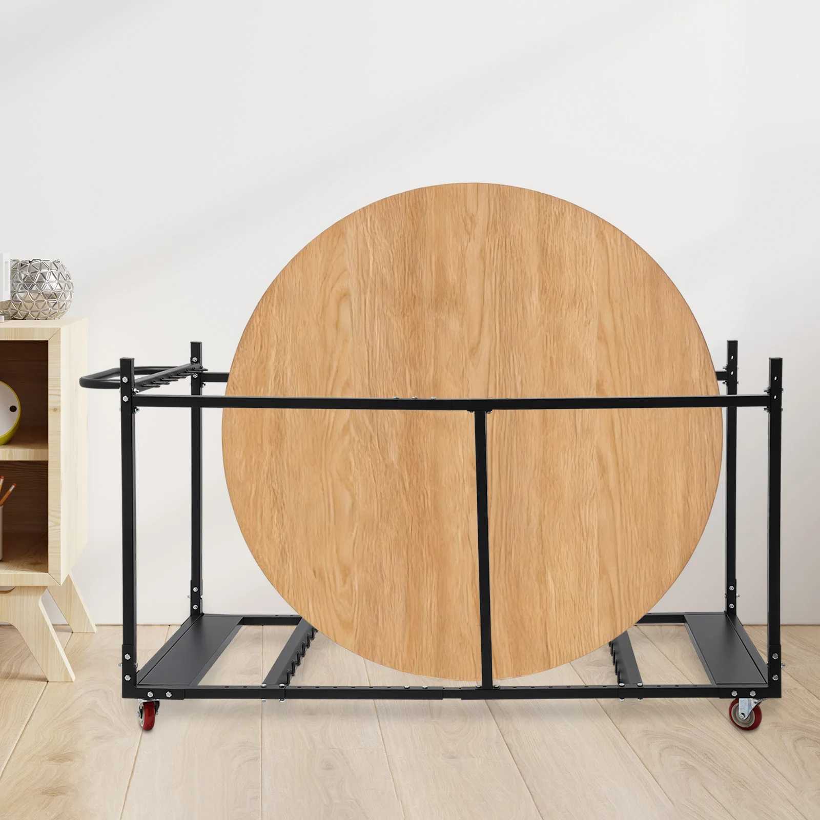 

For 8pcs Folding Round Tables or 12pcs Folding Tables Folding Table Cart Movable Table Cart Modern Black