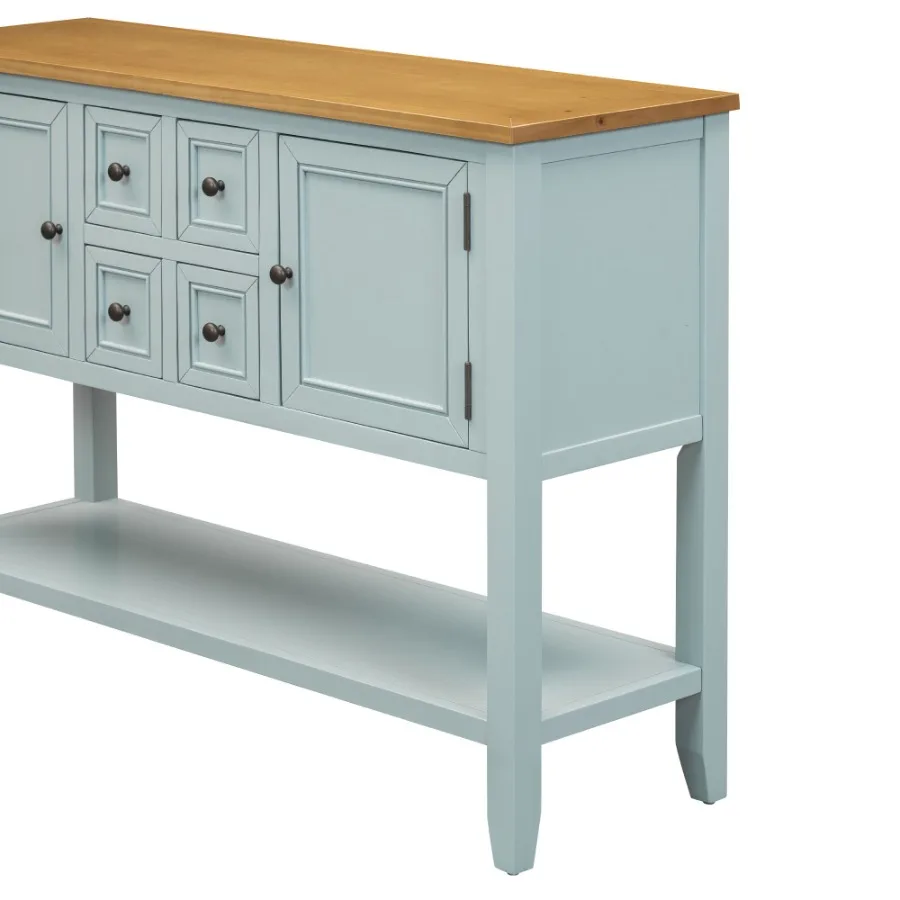 

TREXM Cambridge Series Ample Storage Vintage Console Table with Four Small Drawers and Bm Shelf for Living Rooms Entrances and