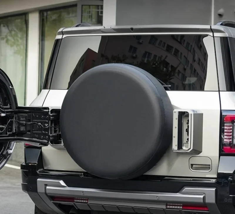 Fit for BYD Leopard 8 Car Leather Spare Tire Cover Modified Car Rear Tailgate Rear Hanging Tire Protection Cover Upgrade Parts