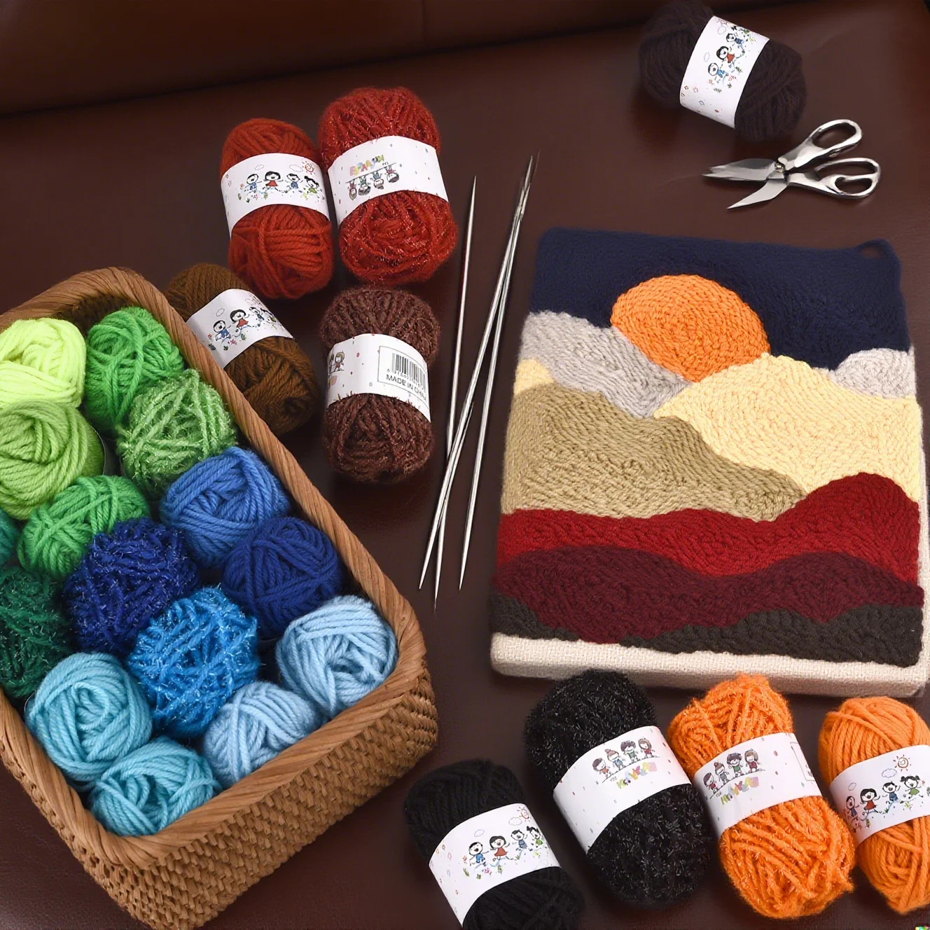 12 قطعة من لوازم الحياكة متعددة الألوان، مجموعة أدوات كروشيه للحياكة والحياكة للمبتدئين (7 جرام لكل لفة)