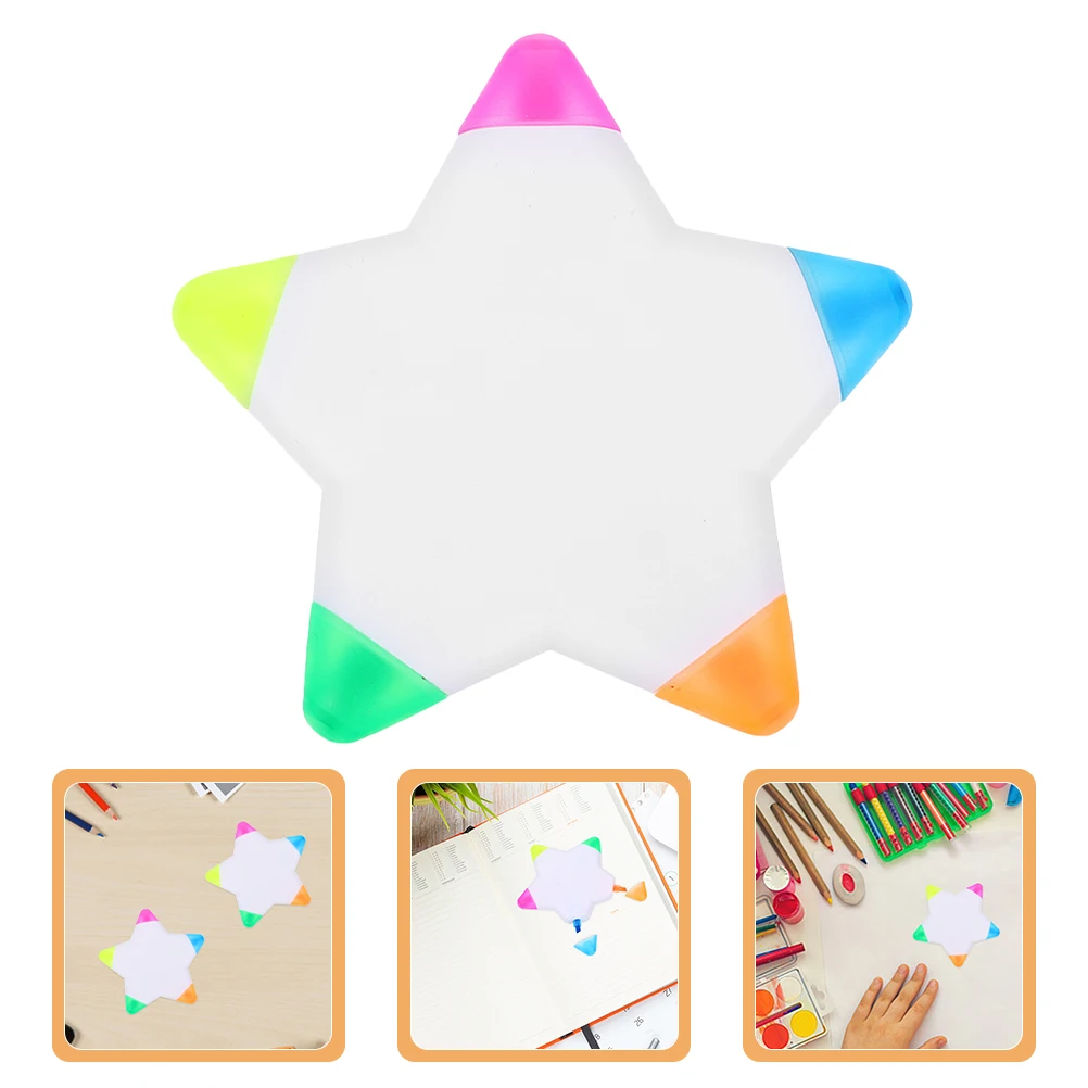 

Five Colors Five-pointed Star Highlighter Marker Plastic Fluorescent Paint Markers