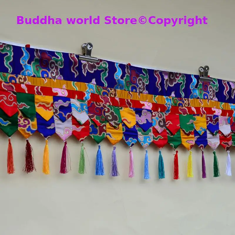 

300cm buddhist family altar Shrine Temple hall wall decorative Embroidery Hanging table Enclosing curtain draperies streamers