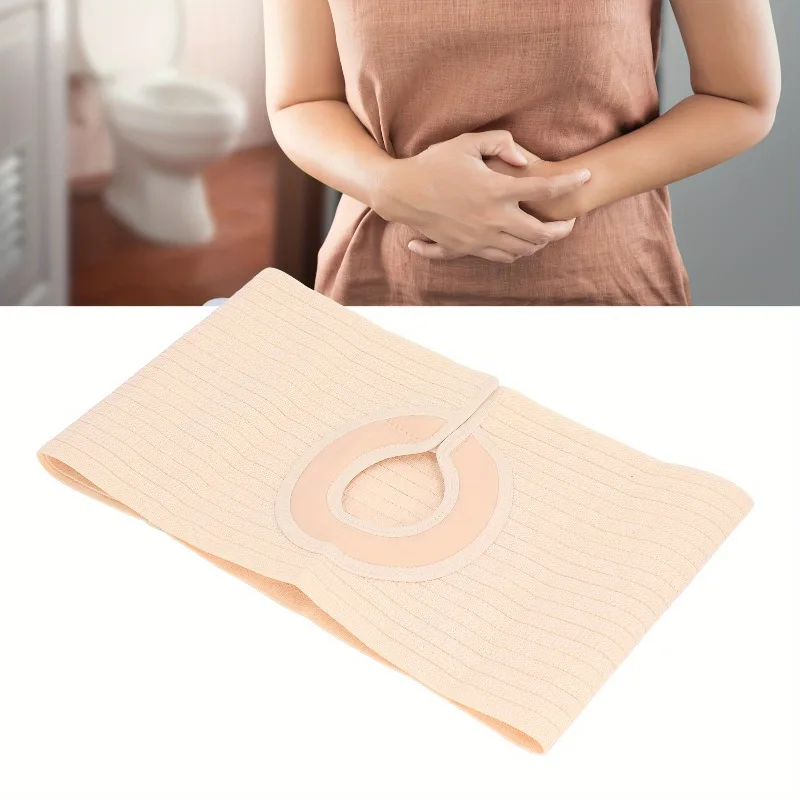 Elastic Stoma Support Belt, Breathable Abdominal Hernia Belt, Unisex Colostomy Abdominal Support Band