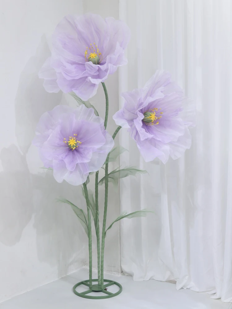 180 cm Zijden Klaproos Kunstbloemen Bruiloft Decoratie Bruiloft Weg Lood Bloem Etalage Party Garden Home Decoratie