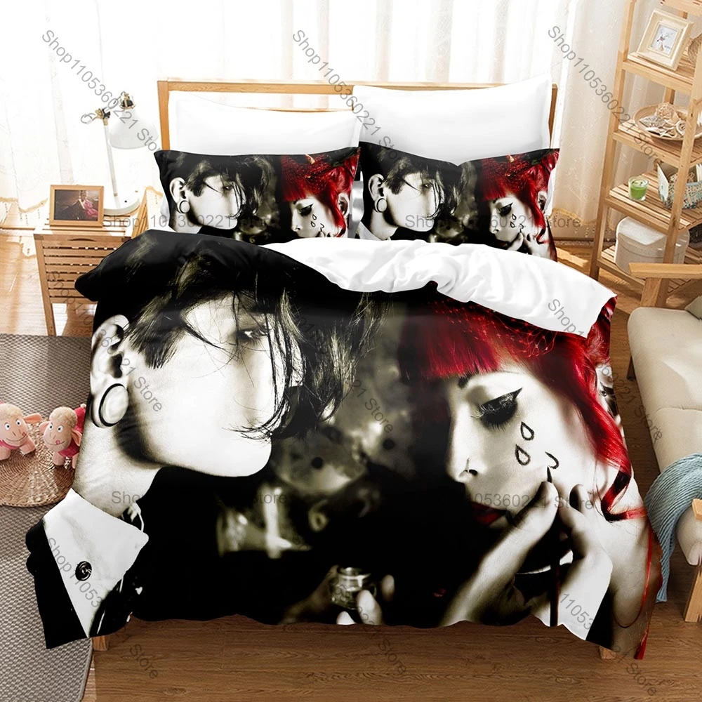Cool Black Dark Emo Heart Tears Cross Spider Web Vintage Grunge Print Duvet Cover + 2 Pillowcases Teen Goth 3pcs Bedding Set