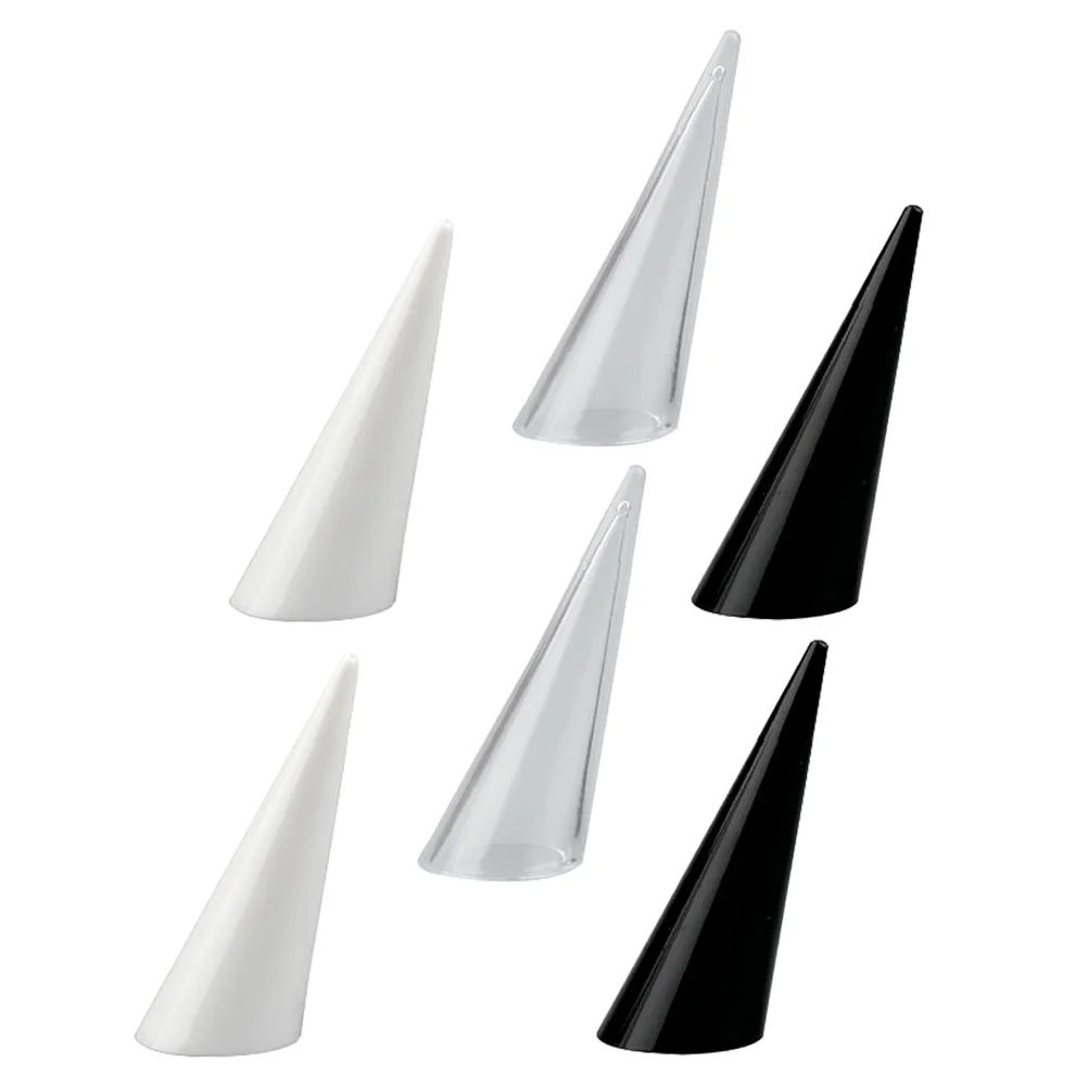 6 قطعة رف شاشة حلقي حامل مدبب من الأكريليك لتنظيم المجوهرات متجر بيع بالتجزئة للاستخدام المنزلي حلقة سطح أملس خفيفة الوزن