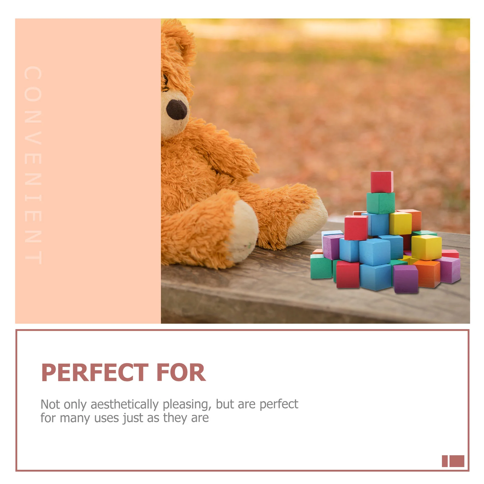 50pcs Primary Color Square Cubes Wooden Craft Cubes Precise Cutting Wood Square Blocks for Crafts Building Materials DIY Project