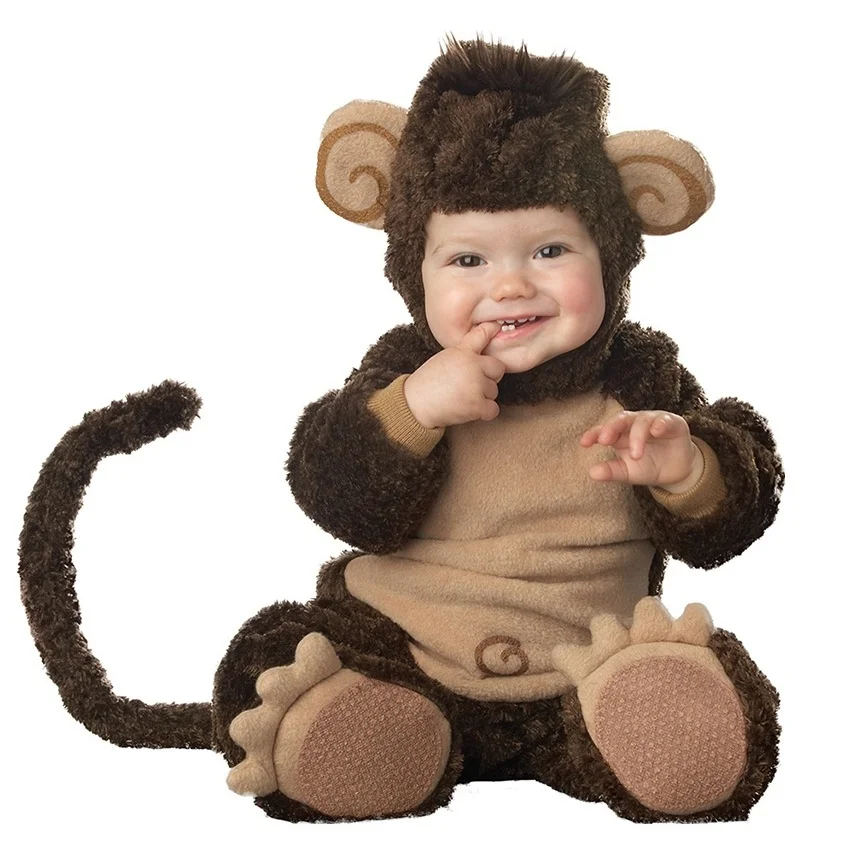 

Halloween Monkey Baby Boy Girl Clothes Romper Onesie Newborn Toddler Christmas Rompers Flannel Warm Soft Baby Infant Costume