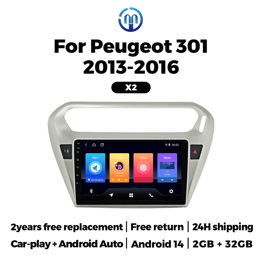 

Wireless Carplay Android Auto Screen Car Radio for Peugeot 301 C-Elysee CElysee 2012-2016 Autoradio Stereo BT Multimedia Player