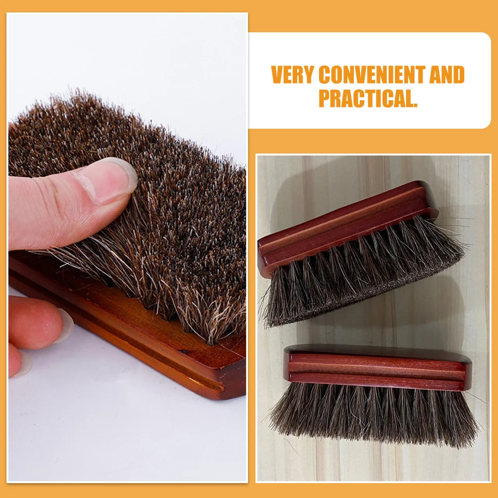 

2pcs Horse Hair For Durable Shoe Polishing Brush Kit, Boot Cleaning Tool, Felt Hat Cleaner, Brush, Horsehair