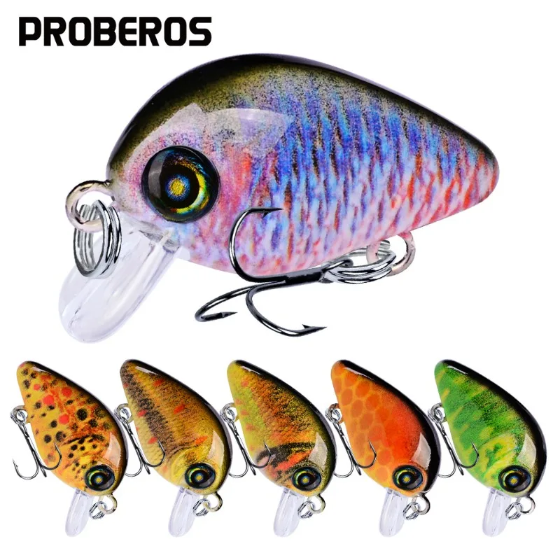 

3pcs New Fishing Carp Wobbler 28.5mm/1.95g Little Fat Man Floating Water CrankBait BKK Single Hook Rock Luya Laser Fake Lure