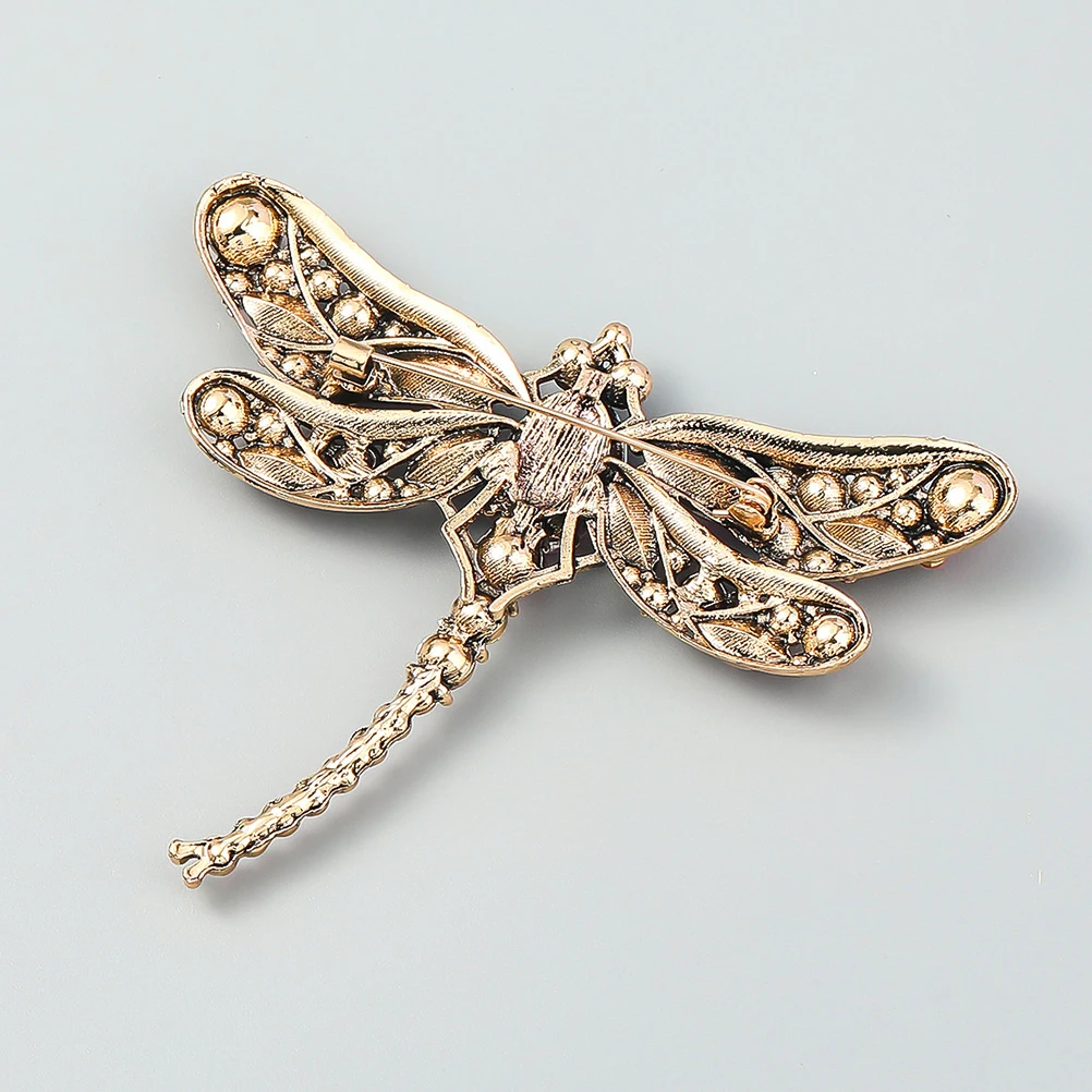 

Rhinestone Dragonfly Brooch Metal Clothes Pin Lapel Pin for Shawls Scarves Hats Bags Creative Brooch for Women Clothes