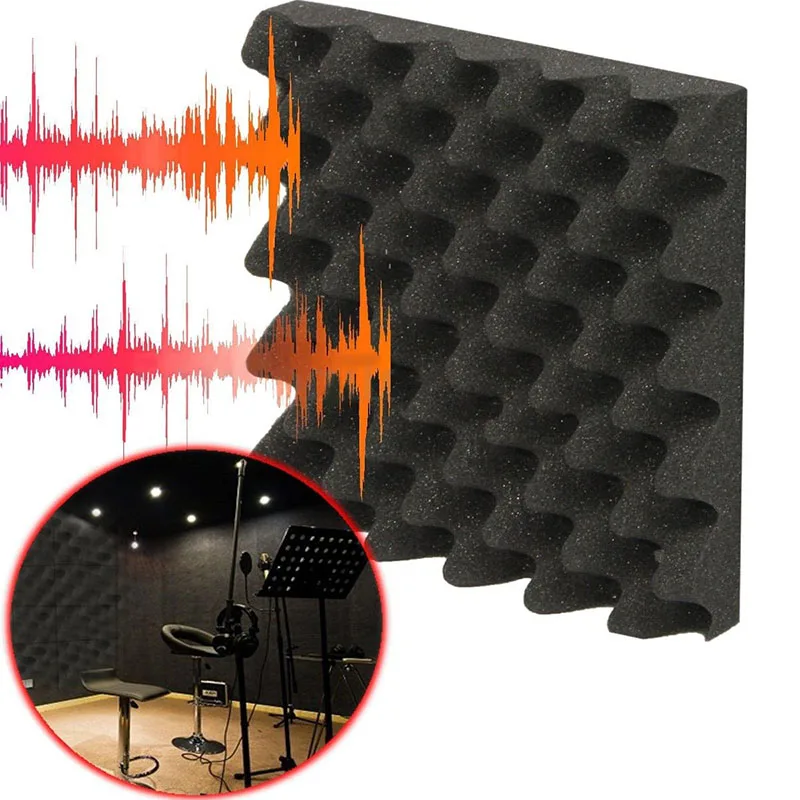 Pro Sponge Audio Soundproofing Foams Absorbing Insulation KTV Wall Heat Acoustical Treatments Black Wave Shape