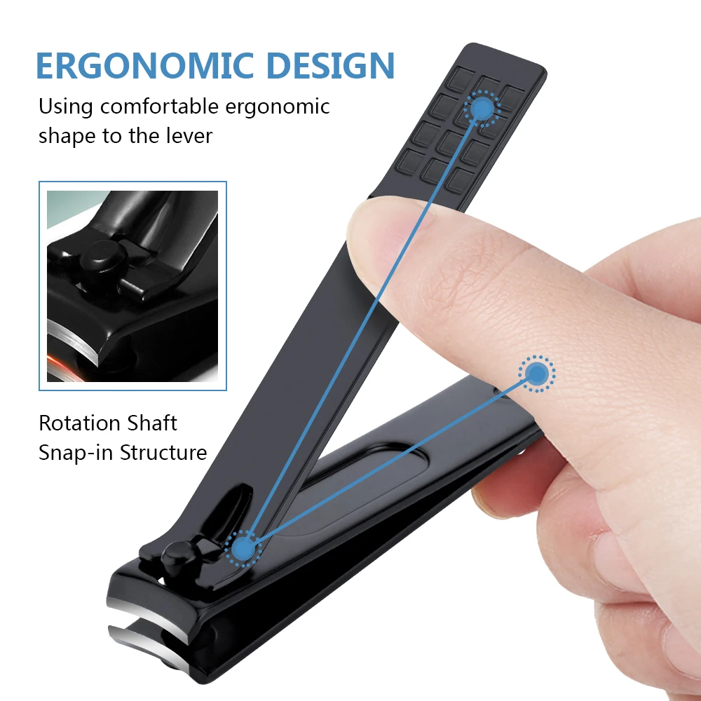 3 peças cortador de unhas e unhas afiadas de aço inoxidável um kit de viagem, cortador de unhas com cabo longo para homens e mulheres