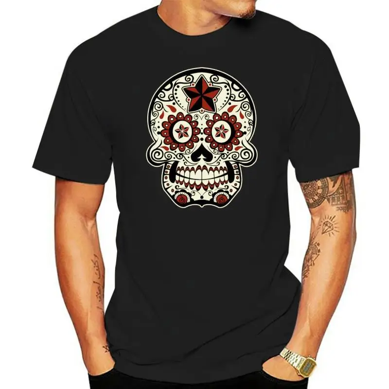 T-Shirt pour Homme, Style Streetwear, Harajuku, Coalition, Calavera, Tete de mort, Mexique, Mexique, Tatouage, Sugar Skull, Fréquence