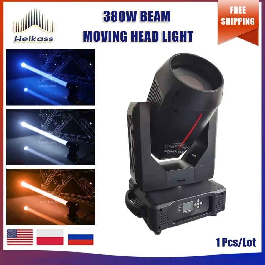 No Tax 1Pcs 380W Beam Moving Head Light 20R Rainbow Prism Indoor Led Par Light Dmx512 Control For Dj Disco Bar Stages Show Club