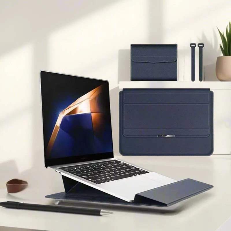 for Samsung Galaxy Book 6 5 Pro 360 14inch Sleeve Laptop Bag Foldable Holder Wrist Rest Pad Charger Mouse Pouch Cable Belt