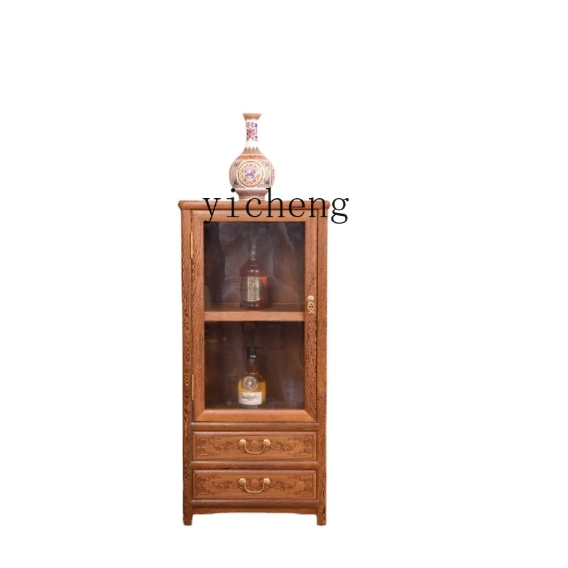 

Yy Door Frame Sideboard Cabinet Vertical Wine Cabinet New Chinese Style Solid Wood Living Room Tea Cabinet