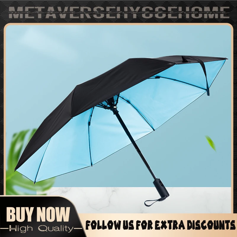 

21inches Folding Umbrella With Fan Sunscreen Sunny Umbrellas With Uv Protection 8bones Charging Fan Umbrella Summer Cooling Tool