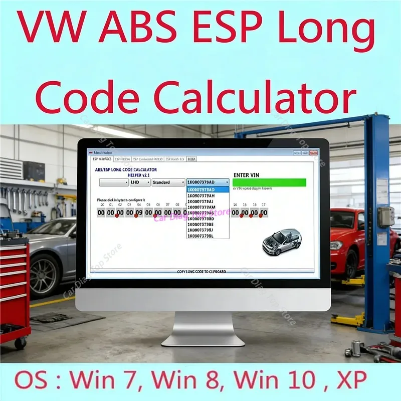 HOT Best sales for VW ABS ESP long code calculator helper MK60EC1 ABS ESP long code calculator software + unlimited installation